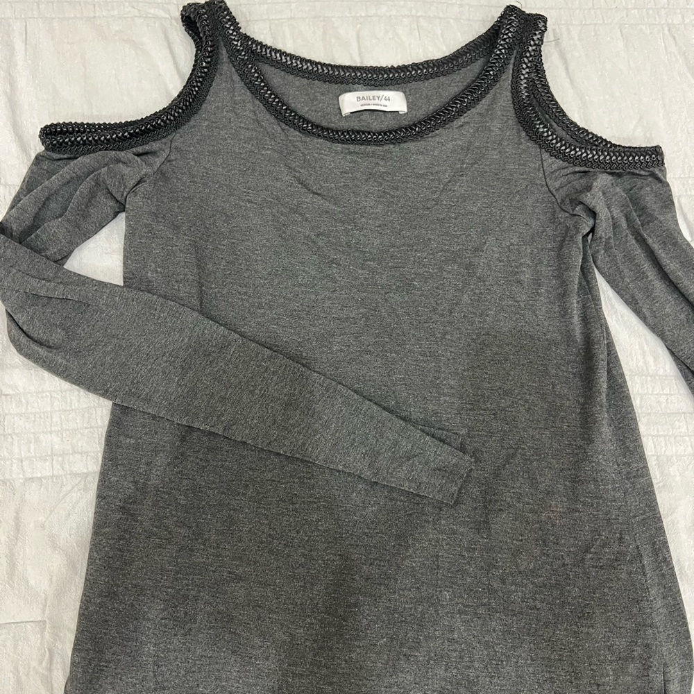Bailey 44 Gray Cold Shoulder Top